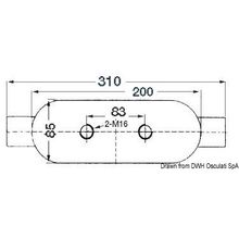 Osculati Nordik cleat mirror-polished AISI316 310 mm oval, 40.137.05
