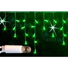 Rich LED RL-i3*0.5F-CW G Уличная светодиодная Бахрома 3x0.5 м, зеленый, мерцание, провод белый