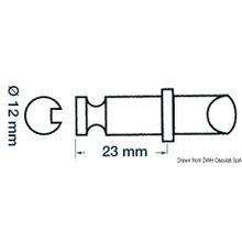 Osculati Plastic brass rowlock 12 x 23 mm, 34.430.09