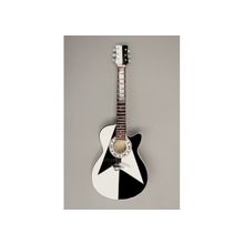 MJ-87 сувенир гитара акустическая, цвет черный с белым, высота 25 см.