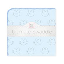 SwaddleDesigns Ultimate Bonjour Bunnie фланелевая голубая