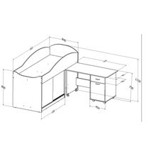 Формула мебели Дюймовочка-3 беленый дуб венге