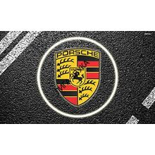 LED подсветка двери Carsys RX-S5 Porsche в штатное место с логотипом авто