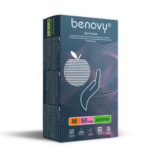 Перчатки нитриловые Розовые неопудренные размер M Benovy Nitrile Chlorinated Pink 100шт