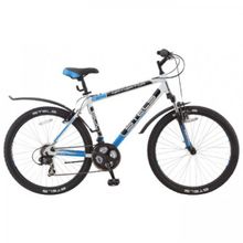 STELS Navigator-600V.15 (26" 21ск,ал.рама,аморт.вилка,торм.Vbr,Shimano EF51 TZ30 TX35 TZ21)(рама 19", белый черный синий)