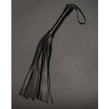 Чёрная кожаная плеть с 17 хвостами - 40 см. Черный