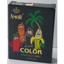 AMOR Цветные ароматизированные презервативы AMOR Color  Яркая линия  - 3 шт.