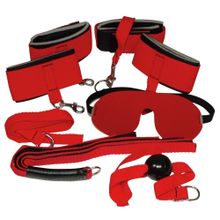 Набор для страстных БДСМ-игр Bondage Set красный с черным