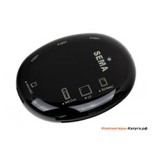 Картридер &lt;AII in 1&gt; USB 2.0 Sema black (+3 USB порта)