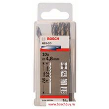 Bosch Набор 10 HSS-Co сверл 4,8 мм DIN 338 (2608585884 , 2.608.585.884)