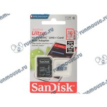 Карта памяти 16ГБ SanDisk "Ultra SDSQUNS-016G-GN3MA" microSD HC UHS-I Class10 + адаптер [141576]