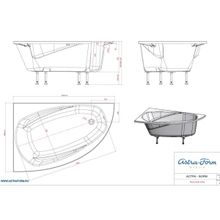 Astra-Form Ванна Тиора 154x105 L, литой мрамор