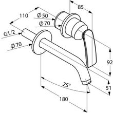 Смеситель для раковины Kludi Balance (522440575) (настенный)