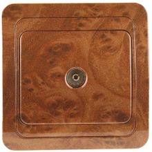 Розетка СВЕТОЗАР "ГАММА"  телевизионная, цвет орех