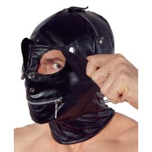 Маска на голову с отверстиями для глаз и рта Imitation Leather Mask Черный