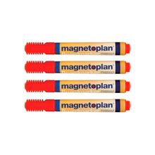 12 281 06 Набор из 4-х маркеров Magnetoplan, для досок и бумаги, красные