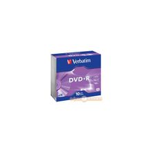 Запсываемый DVD-диск DVD+R VERBATIM 4.7ГБ,  16x,  10шт  уп,  Slim Case,  (43657)