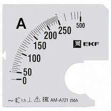 Шкала сменная для A721 250 5А-1,5 |  код. s-a721-250 |  EKF