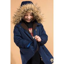 Leya.me Парка темно-синяя с мехом ALD-059