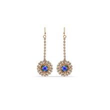 Серьги длинные муранское стекло и стразы, арт. 260_blue