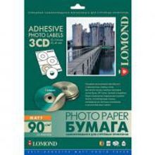LOMOND 2211023 фотобумага самоклеющаяся матовая, CD 3 части А4 (D114 41) 90 г м2, 25 листов