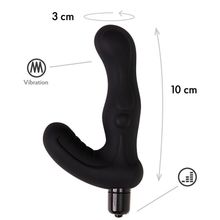 Черный вибромассажер простаты Titan - 15 см. (232274)