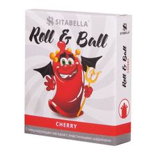 Стимулирующий презерватив-насадка Roll & Ball Cherry (139400)