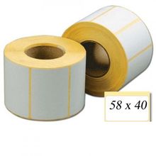 Термотрансферные этикетки, полуглянцевые 58 x 40 (1 ряд, 700 шт, втулка 40)
