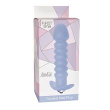 Lola toys Голубая  анальная пробка с вибрацией Twisted Anal Plug - 13 см.