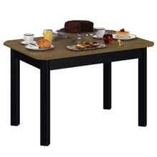 Дубодел Стол Руми 1 НР прямоугольный, цвет столешницы Т07 дуб + ножки RAL9005 чёрный ID - 288855