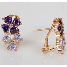 Серьги с аметистом "2 цветка"