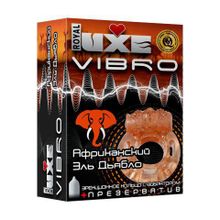 Эрекционное виброкольцо Luxe VIBRO  Африканский Эль Дьябло Оранжевый