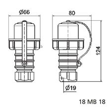 Bals Розетка ударопрочная  с защитной крышкой Schuko Bals 736 250 В 16 А 3 полюса IP67 винтовые клеммы синяя