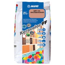 МАПЕЙ Кераколор ФФ затирка для швов №140 красный коралл (2кг)   MAPEI Keracolor FF цементно-полимерный шовный заполнитель №140 красный коралл (2кг)