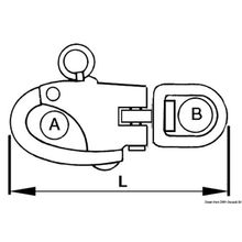 Osculati Double-joint snap-shackle for spi AISI 316 105 mm, 09.846.02