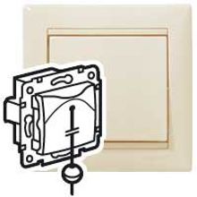 Выключатель без фиксации перекидной - Valena - со шнуром - 10 A - 250 В~ - слоновая кость | код 774319 | Legrand