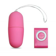 Розовое виброяйцо с пультом управления - 7 см. Розовый