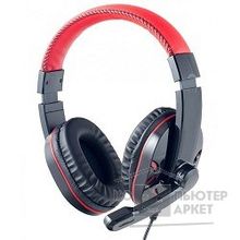 Perfeo PF-SWT-BLK RED компьютерная USB гарнитура полноразмерная SWAT чёрные красные