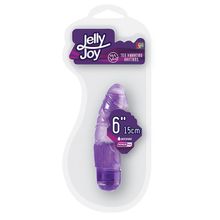 Фиолетовый вибромассажёр JELLY JOY 6INCH 10 RHYTHMS - 15 см. Фиолетовый