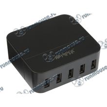 Зарядное устройство HIPER "DC1", 5xUSB3.0, черный (3100 мА) (ret) [139081]