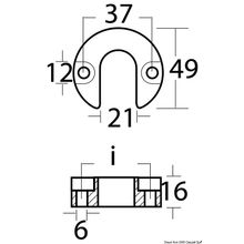 Osculati Aluminium leg anode for Mercruiser Alpha, 43.424.22