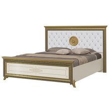 Мэри-Мебель Двуспальная кровать с мягким изголовьем Версаль 1600 цвет слоновая кость ID - 292309