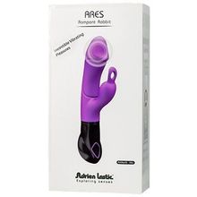 Adrien Lastic Фиолетовый вибратор Ares с клиторальным отростком - 19,8 см. (фиолетовый)