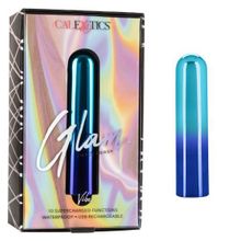 California Exotic Novelties Голубой гладкий мини-вибромассажер Glam Vibe - 9 см. (голубой)