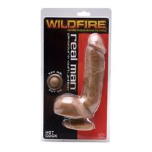 Topco Sales Темнокожий фаллоимитатор Wildfire Real Man Jel-Lee Hot Cock Dark - 20 см. (коричневый)