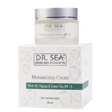 Крем для лица увлажняющий Dr.Sea с маслами оливы и папайи и экстрактом зеленого чая SPF15 50мл