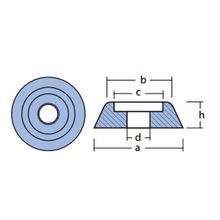 Tecnoseal Анод цинковый для подруливающего устройства Tecnoseal 140 Lewmar 38 мм