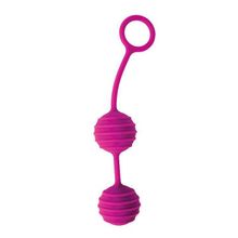 Ярко-розовые вагинальные шарики с ребрышками Cosmo (136320)