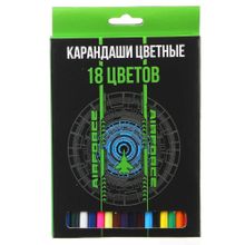 Мишн Карандаши цветные, 18 цветов, шестигранные заточенные, дерево, в картонной коробке 18 цветов