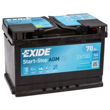 Аккумулятор автомобильный Exide Micro-Hybrid AGM EK 700 6СТ-70 обр. 278x175x190